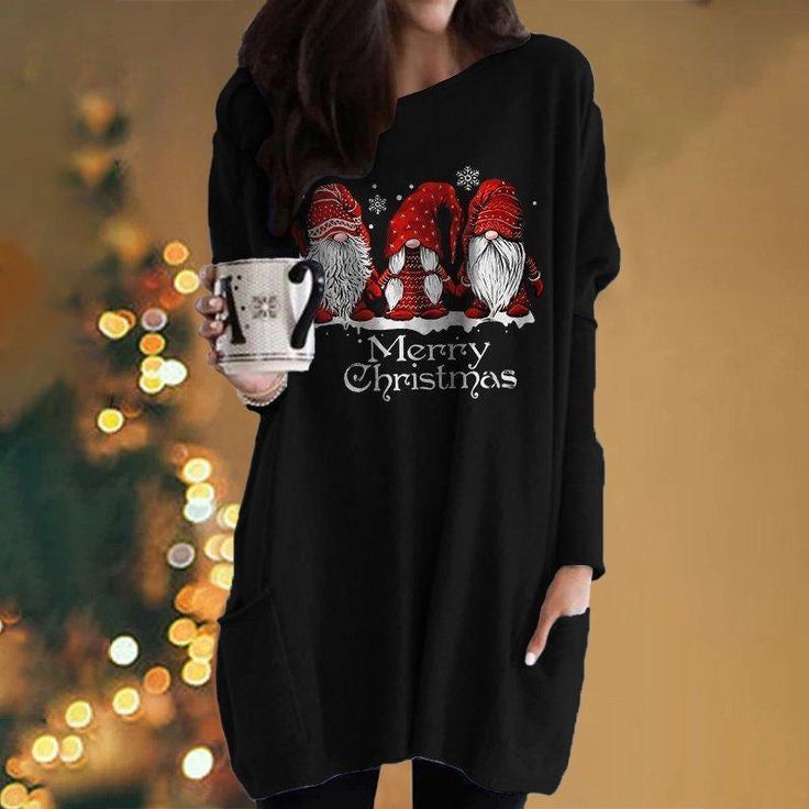Christmas Dress Loose Oversized Long Sleeves