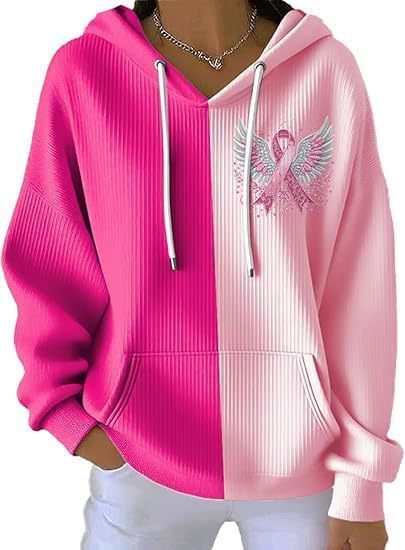 Striped Fabric Digital Printed Hooded Long Sleeve Women's Sweater