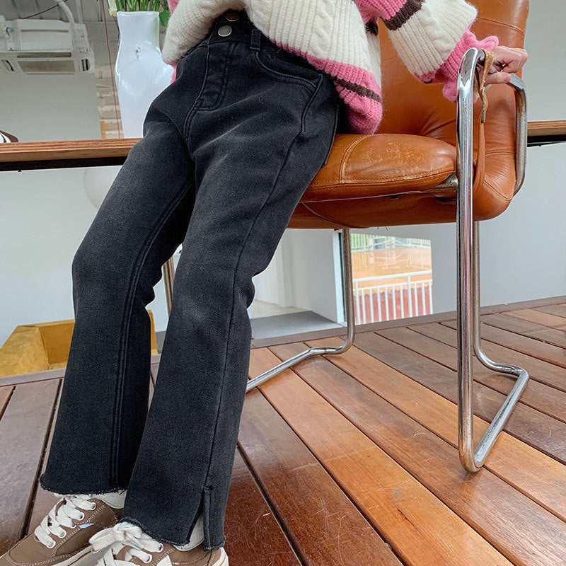 Girls' Autumn And Winter Fashionable Stretch Jeans