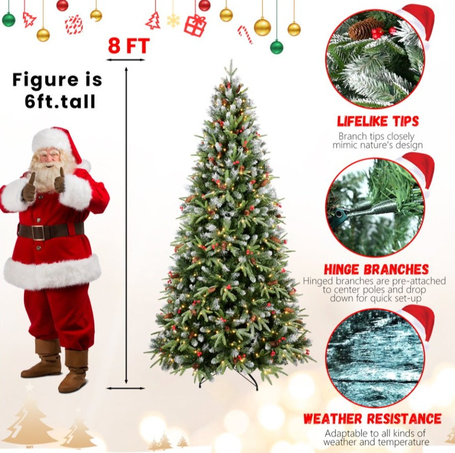 4ft PE PVC Tree Red Fruit 35pcs Pine Cone 35pcs