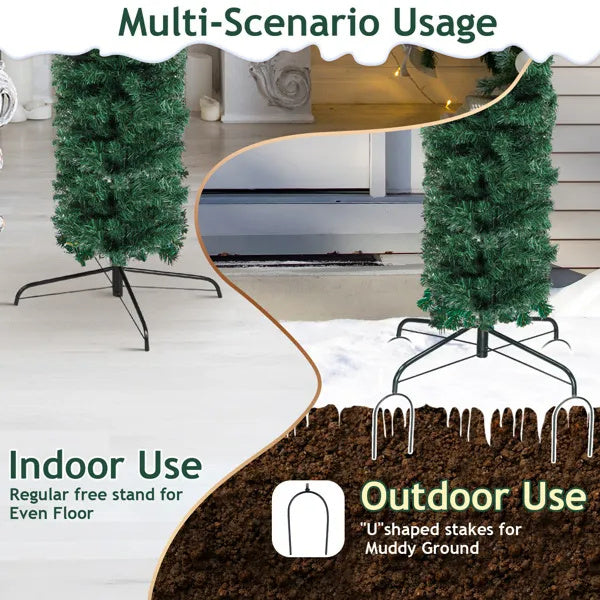 Christmas Artificial Tree Archway Decoration, Realistic PVC Holiday Tree Arch Frame For Outdoor Indoor Room Festival Party Wedding Garden, Roof Top