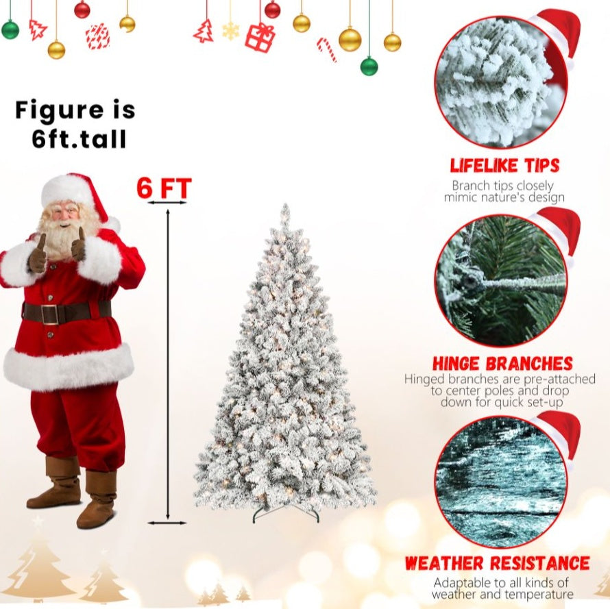 4ft Pvc Mixed Floceked Tree Pine Cone 21pcs