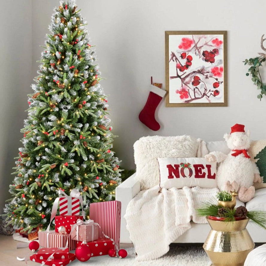 4ft PE PVC Tree Red Fruit 35pcs Pine Cone 35pcs