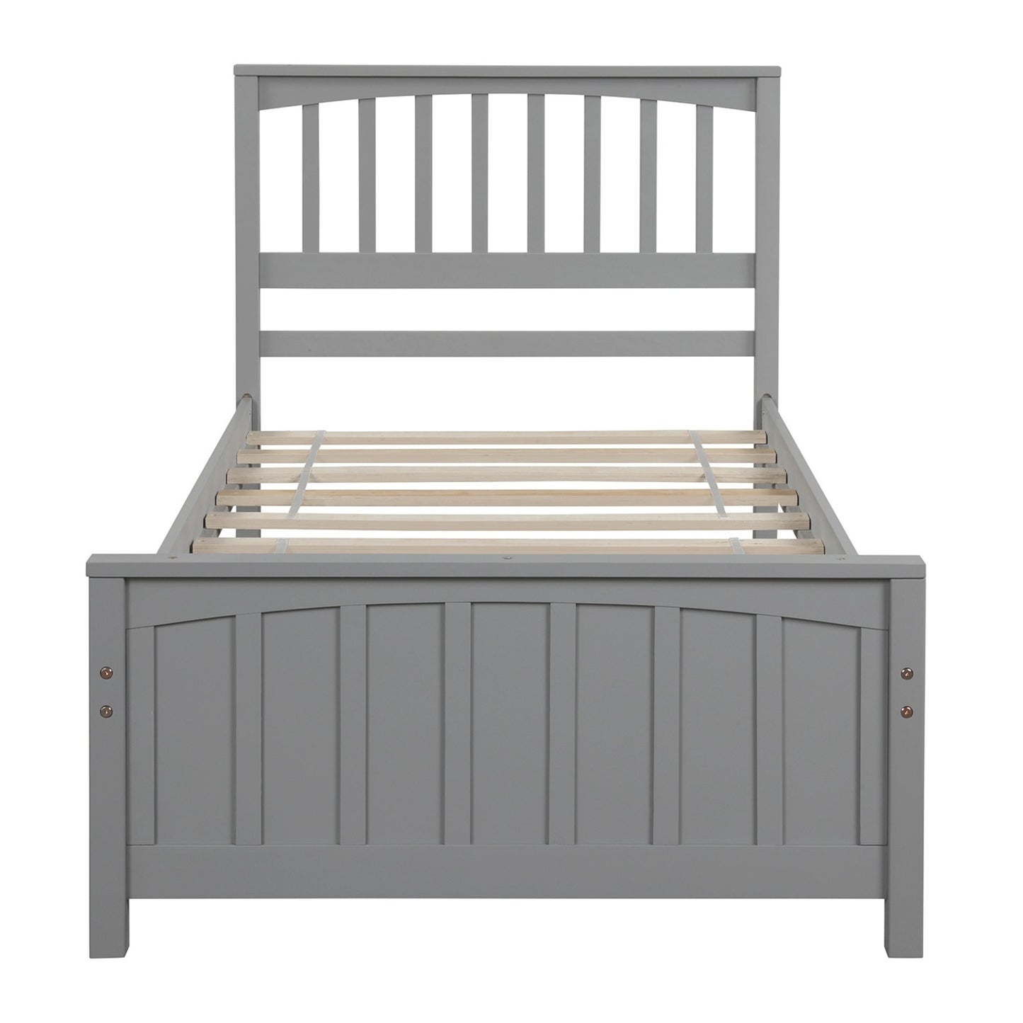 Wood Platform Bed Twin Size Platform Bed, Gray