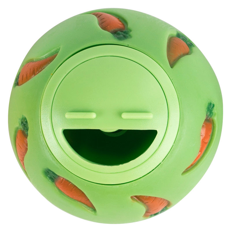 Pet rabbit misses a feeding ball