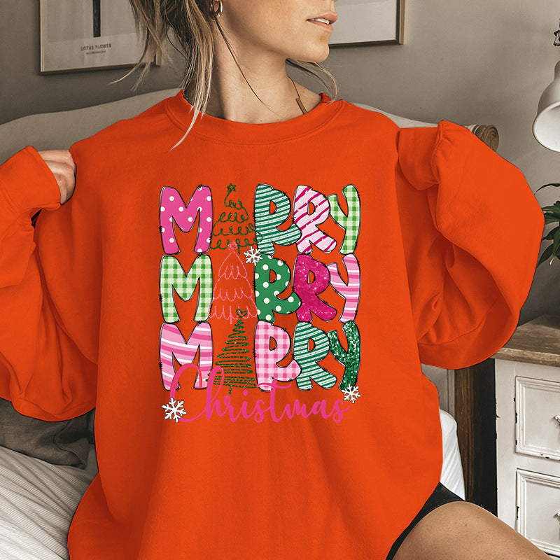 Merry Christmas E Cartoon Sweatshirt Festive Cute Gifts