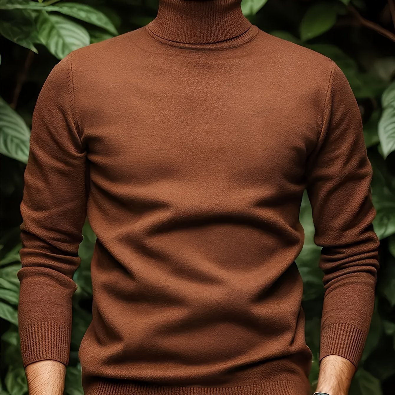Men's Solid Color Versatile Soft Viscose Turtleneck Sweater