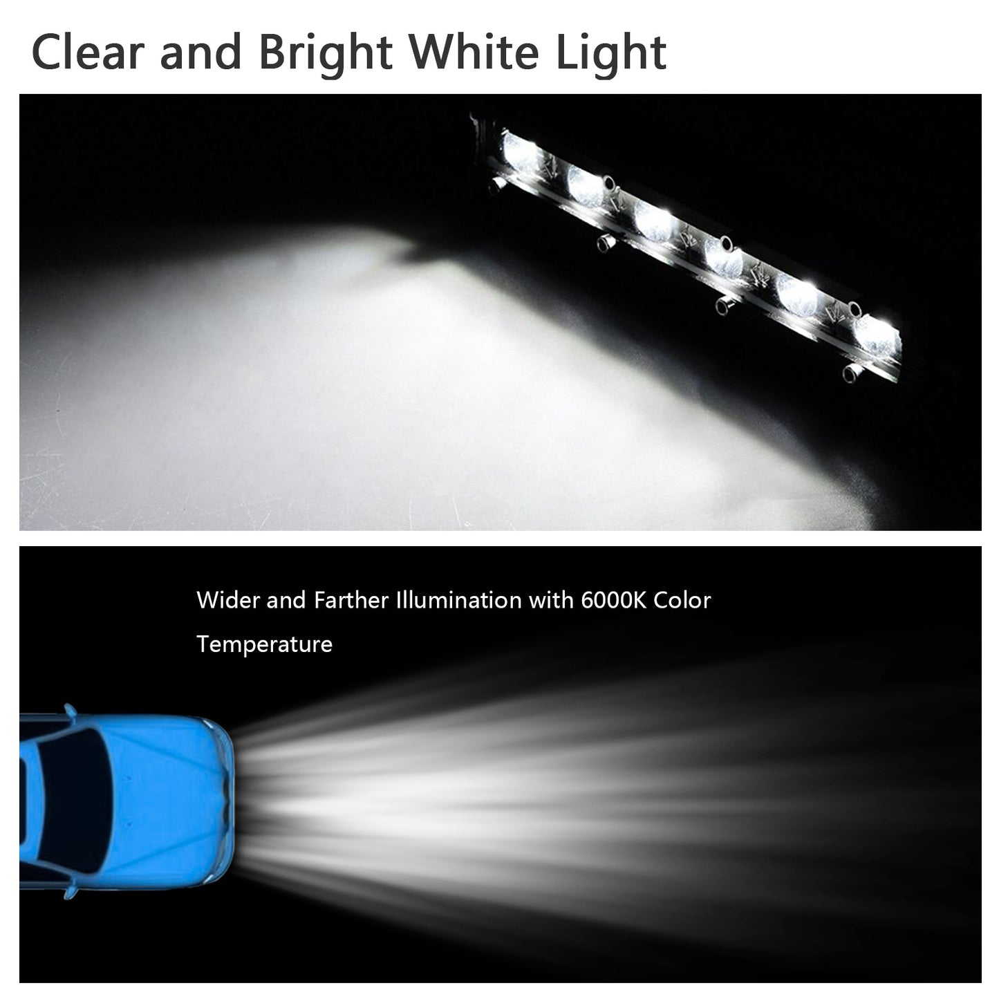 7in LED Light Bar Single Row Offroad Spot Lights 18W Ultra Slim Straight Work Light For Trailer Truck Bus Boat