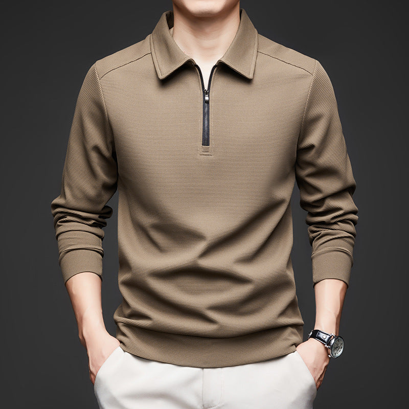 New Men's Sweater Lapel Long Sleeve
