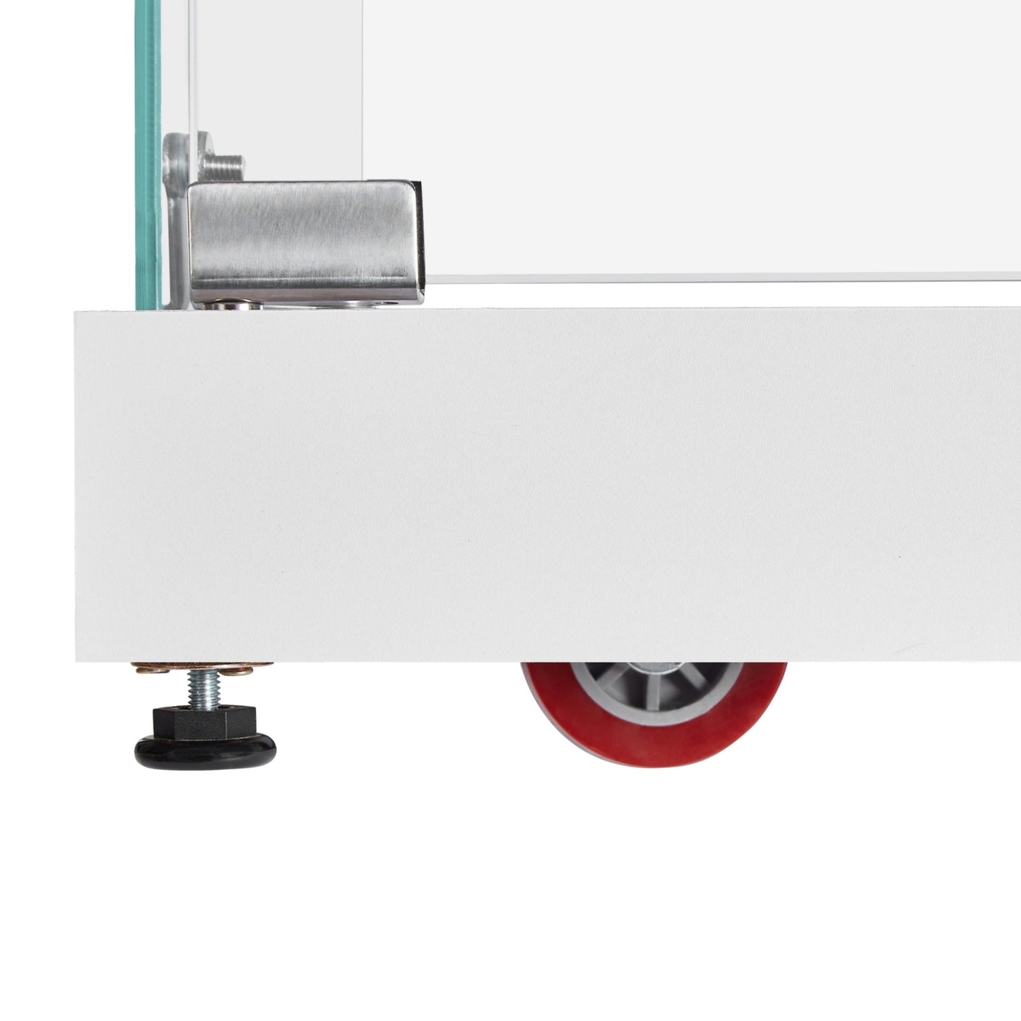 4-Tier Glass Display Cabinet, Double Door Glass Cabinet, Four Partitions, Two Locks, Floor Standing