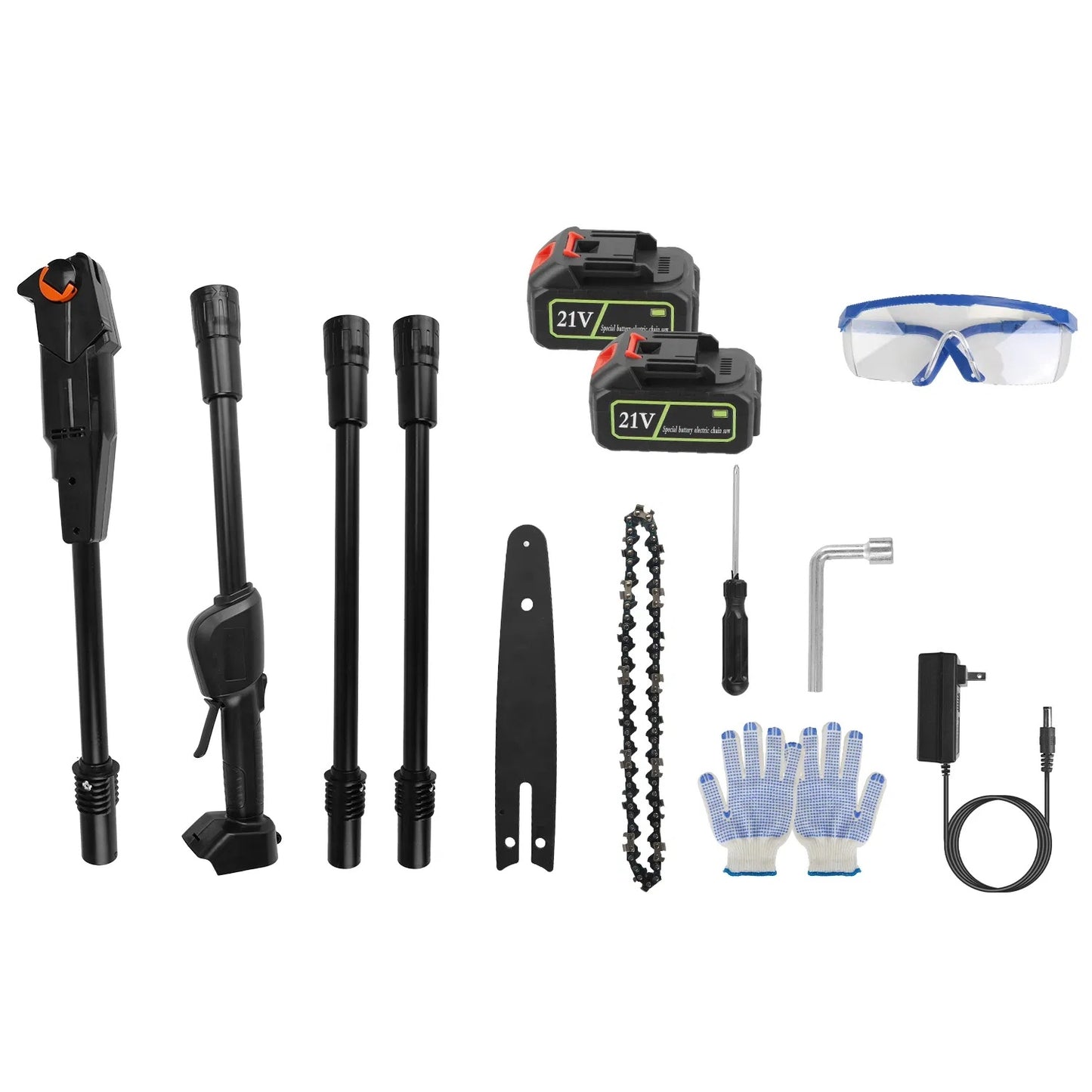 6in Cordless Pole Saw 7.4FT Maximum Extendable Length 35FT S Speed Electric Pole Chainsaw 2Pcs 3.0Ah Batteries And Charger Included For Pruning Trimming