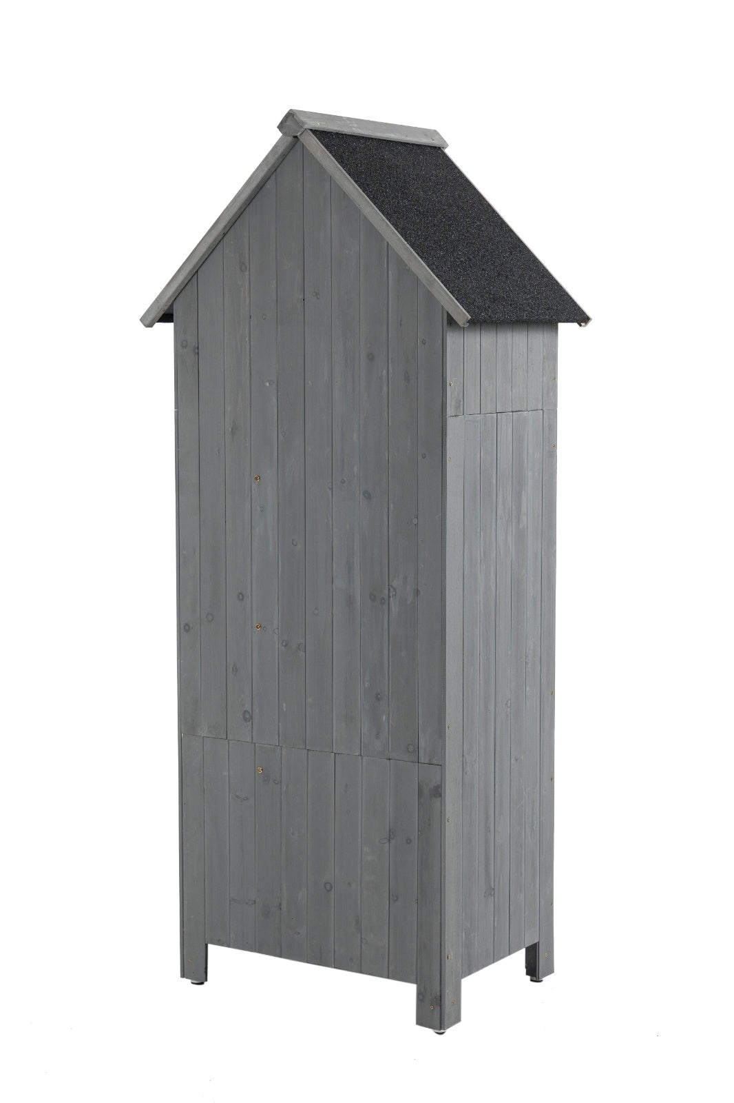 Outdoor Storage Cabinet Tool Shed Wooden Garden Shed 70.5H - Gray