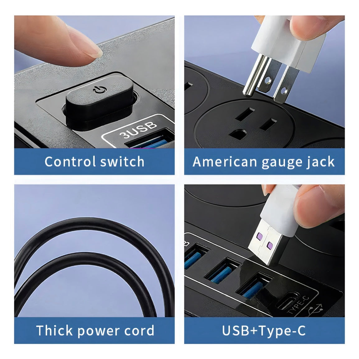 F FELICASA 12-in-1 Power Strip