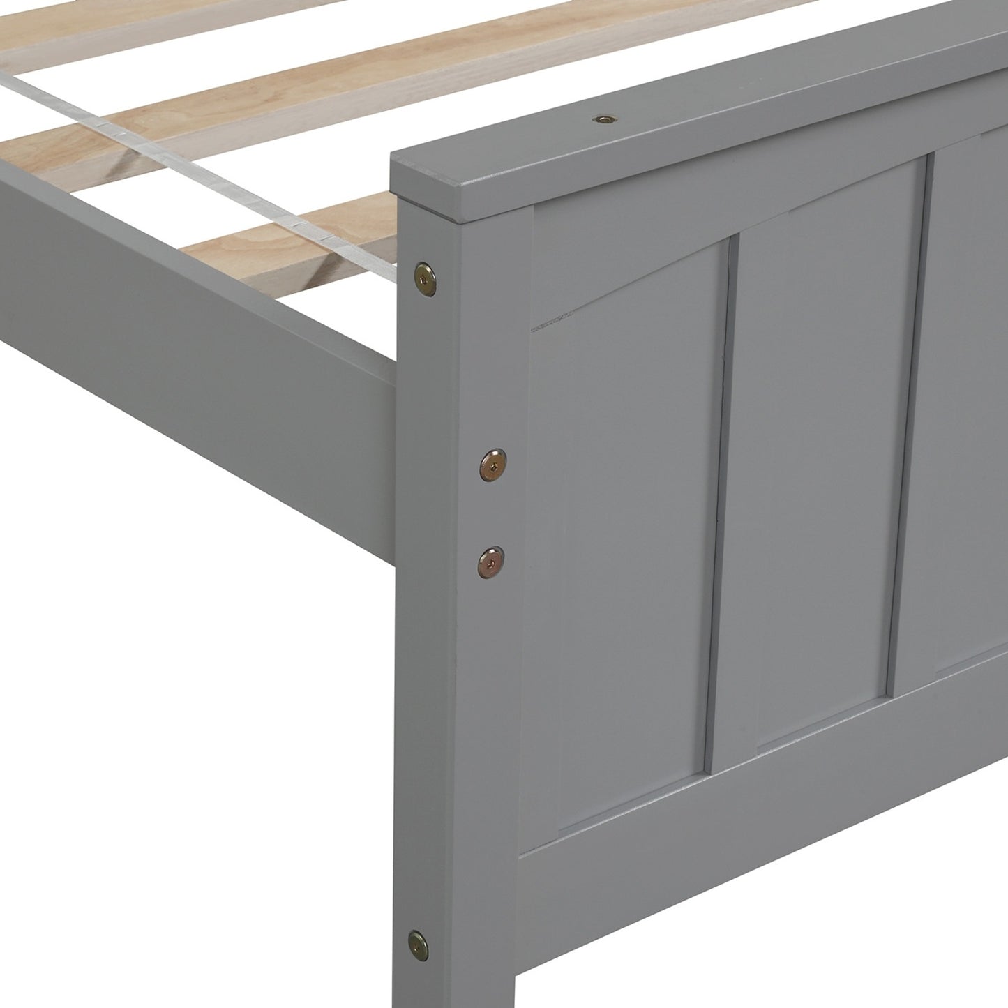 Wood Platform Bed Twin Size Platform Bed, Gray