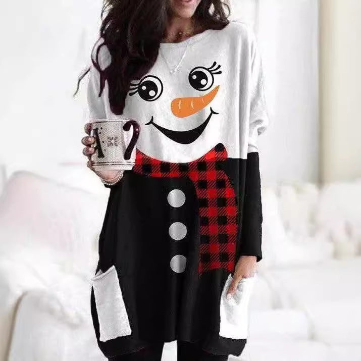 Christmas Dress Loose Oversized Long Sleeves