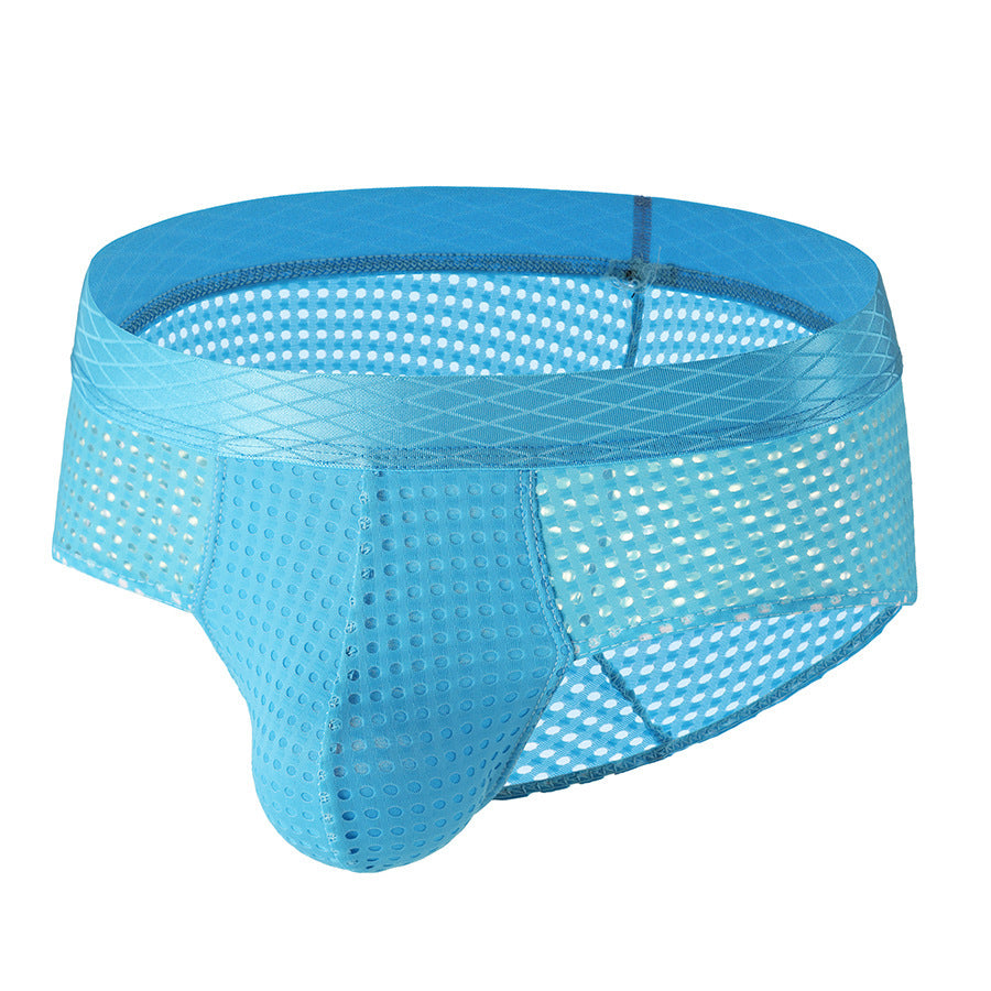 Men's Large Mesh Low Waist Wide Belt Briefs