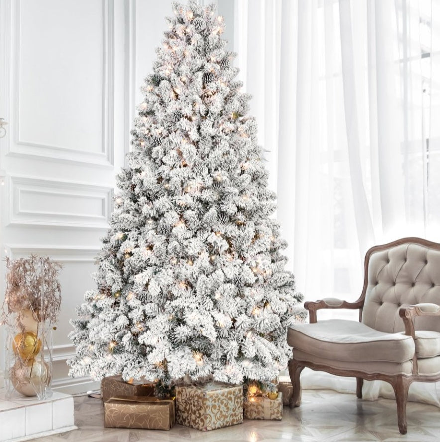 4ft Pvc Mixed Floceked Tree Pine Cone 21pcs