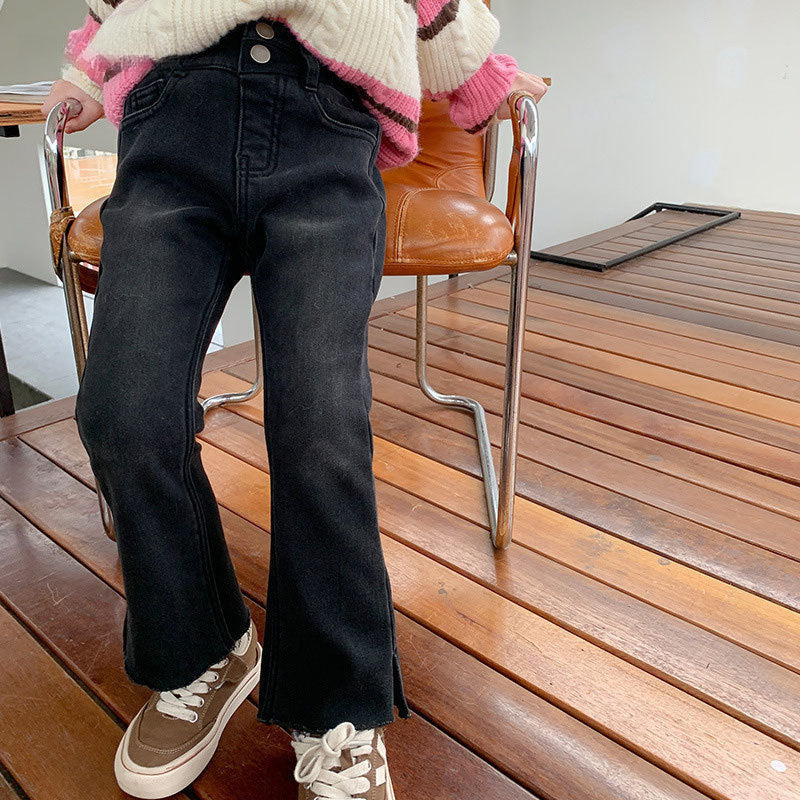 Girls' Autumn And Winter Fashionable Stretch Jeans