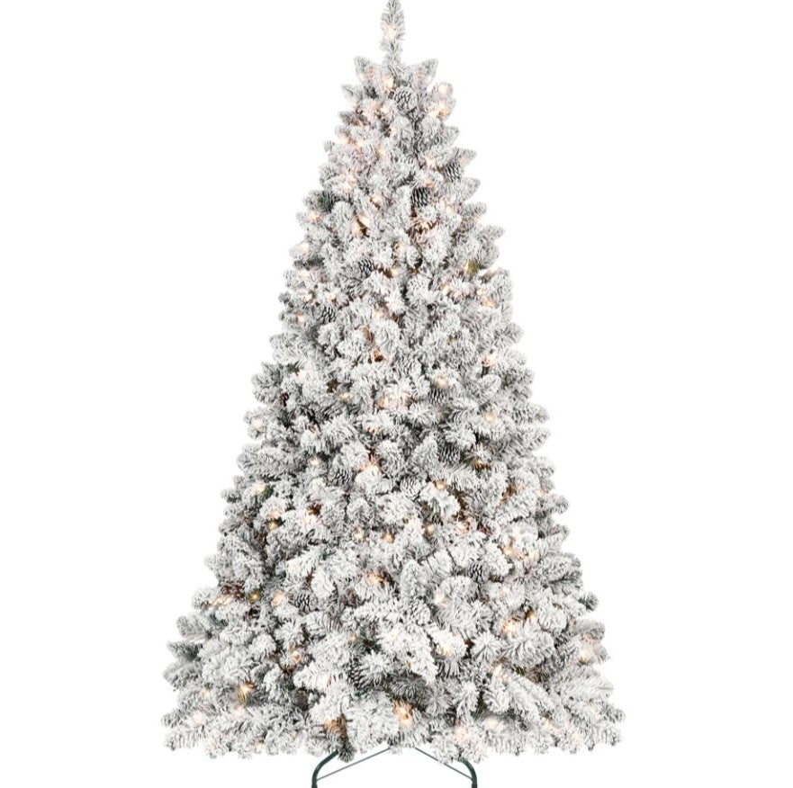 4ft Pvc Mixed Floceked Tree Pine Cone 21pcs