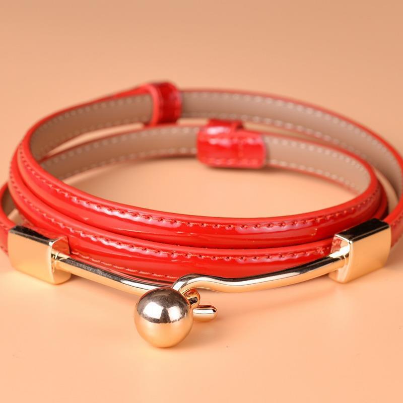 Bright Leather Fashion Korean Decorative Belt Women