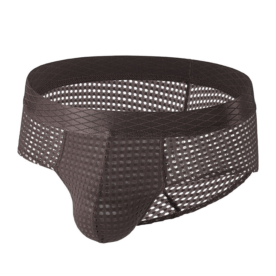 Men's Large Mesh Low Waist Wide Belt Briefs