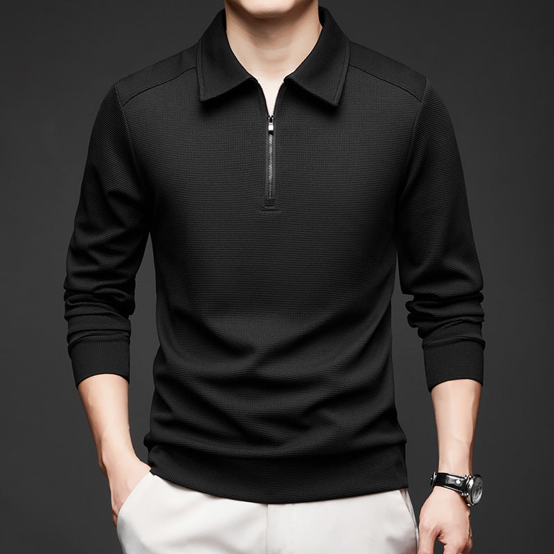 New Men's Sweater Lapel Long Sleeve