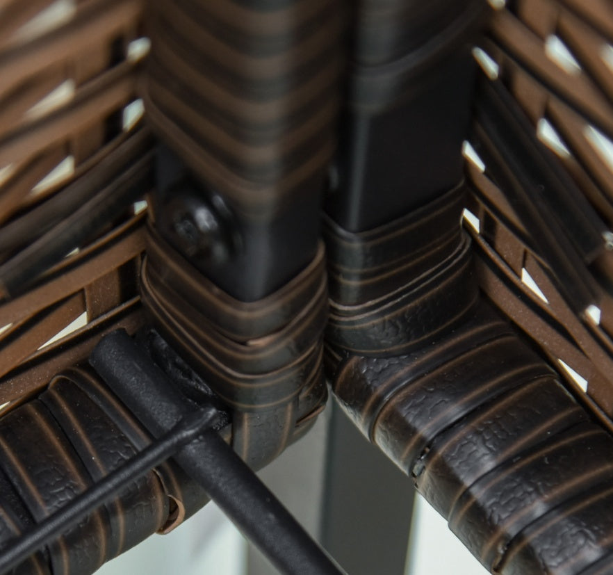 Elevated Rattan Planter Box With Tool Storage, Indoor  Outdoor, 28  High