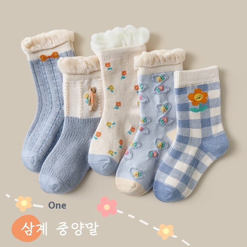 Autumn And Winter Cartoon Dinosaur Mid-calf Cotton Warm Sports Boys' Socks
