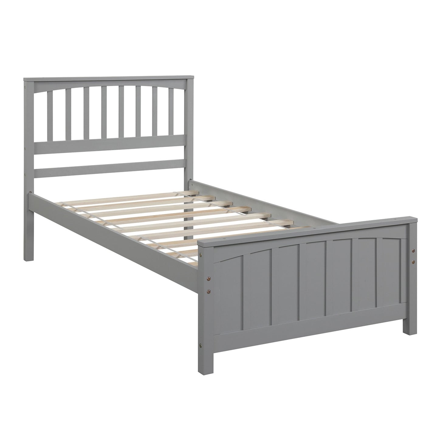 Wood Platform Bed Twin Size Platform Bed, Gray