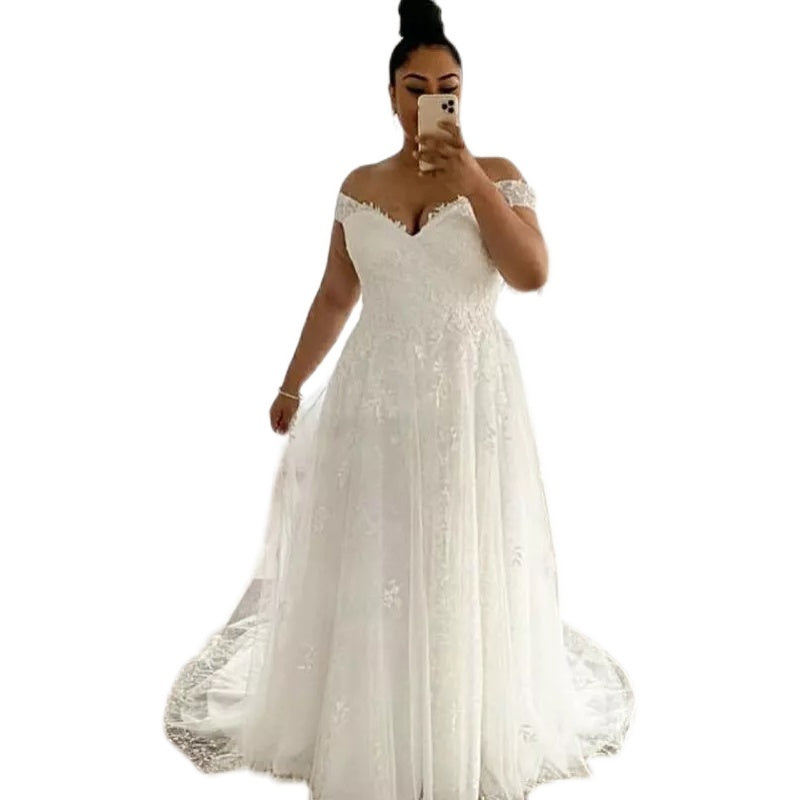 Wedding Dress Plus Size A-Line Off The Shoulder