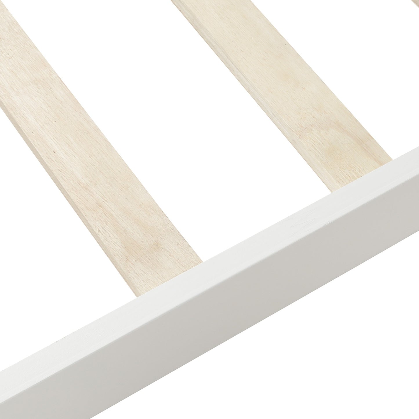 Wood Platform Twin Bed Frame Sleigh Bed With Headboard Footboard Wood Slat