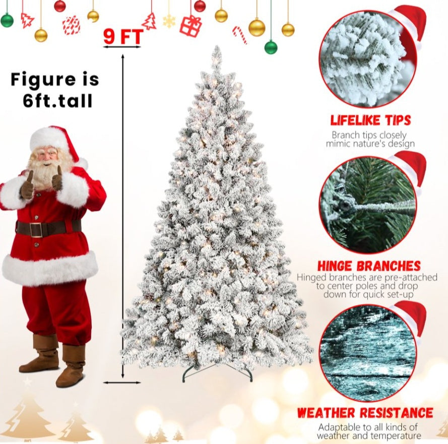 4ft Pvc Mixed Floceked Tree Pine Cone 21pcs