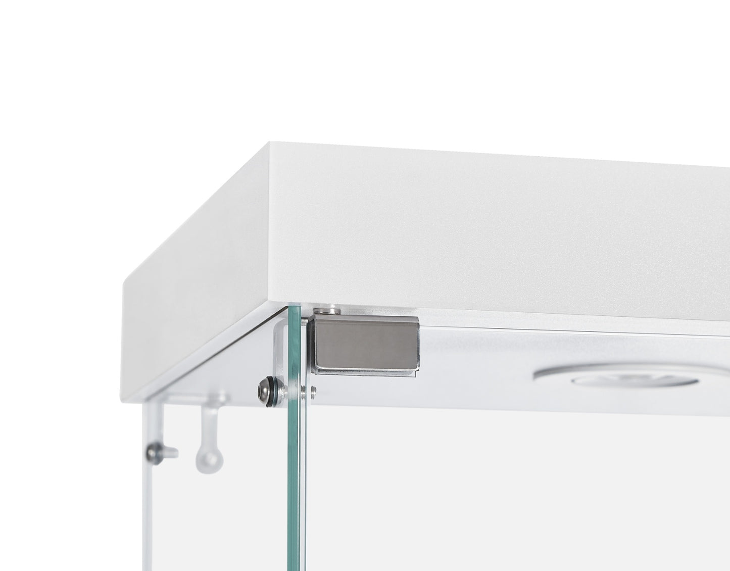 4-Tier Glass Display Cabinet, Double Door Glass Cabinet, Four Partitions, Two Locks, Floor Standing