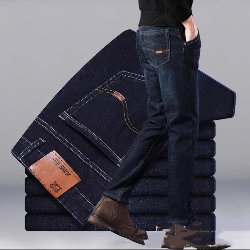 Jeans Men's Loose Straight Mid-waist