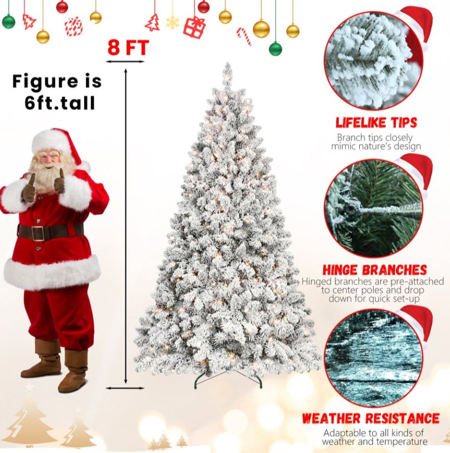 4ft Pvc Mixed Floceked Tree Pine Cone 21pcs