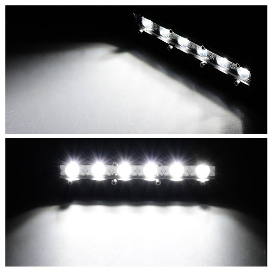7in LED Light Bar Single Row Offroad Spot Lights 18W Ultra Slim Straight Work Light For Trailer Truck Bus Boat