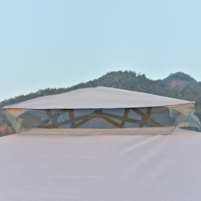 10' X 10' Gazebo Outdoor Canopy With Soft Top, Double Roof And Netting Walls, Steel Frame For Garden, Lawn, Backyard And Deck, Gray