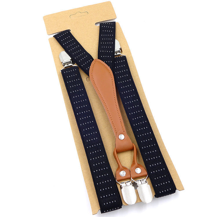 Big Children's Suspender Bow Tie Candy Color Suspenders Women's Elastic Strap Clip