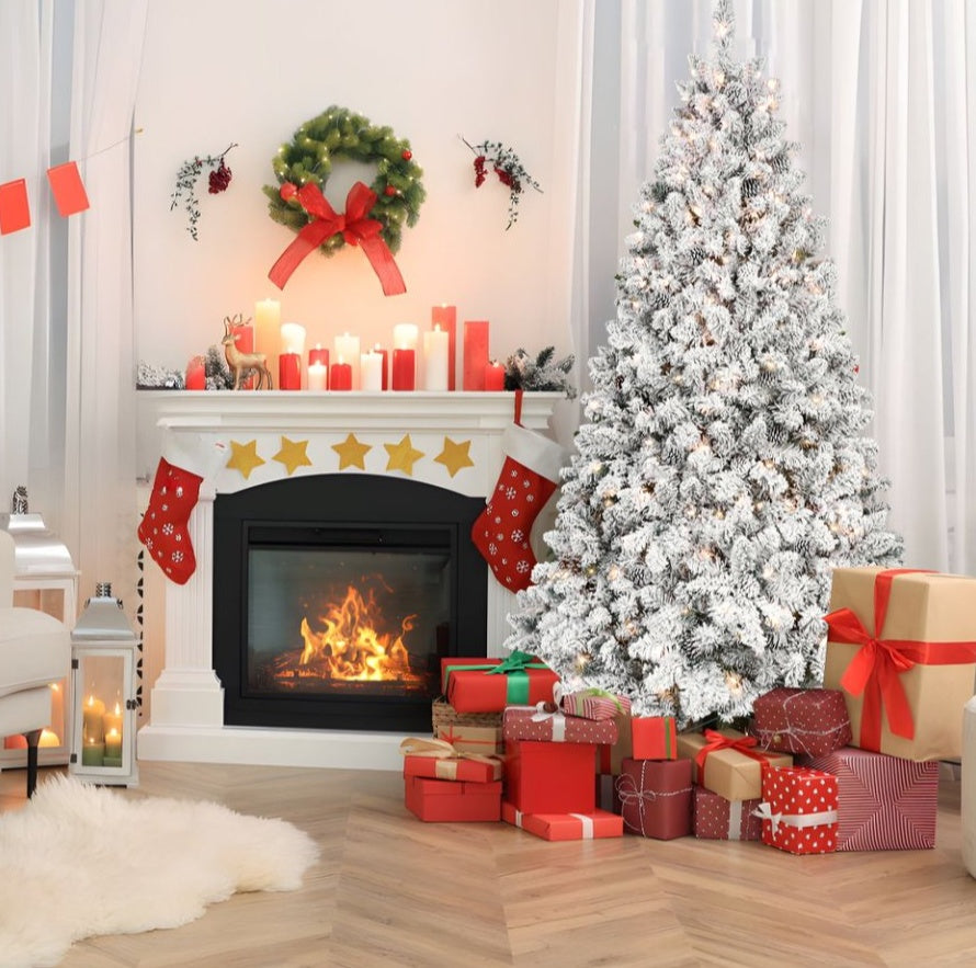 4ft Pvc Mixed Floceked Tree Pine Cone 21pcs