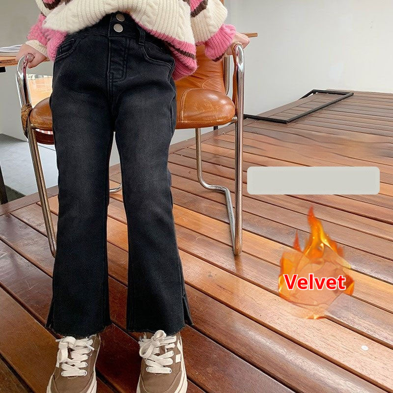 Girls' Autumn And Winter Fashionable Stretch Jeans