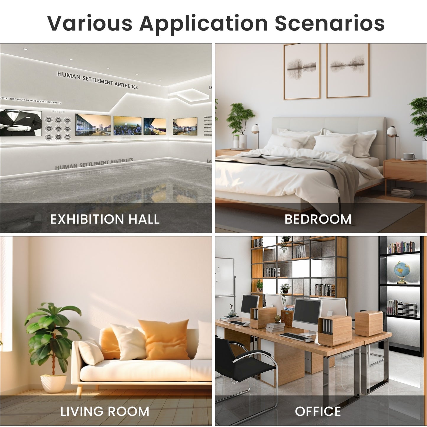 4-Tier Glass Display Cabinet, Double Door Glass Cabinet, Four Partitions, Two Locks, Floor Standing
