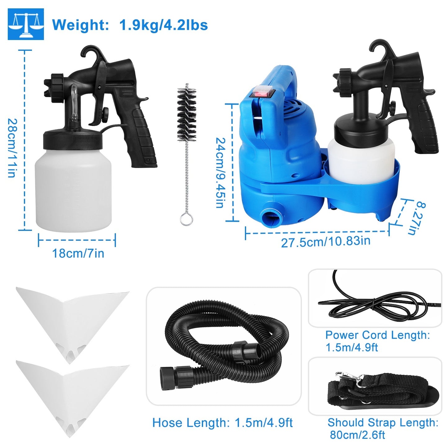 1Pc 800ML Paint Sprayer Painter 650W Oil Primer Water Paint Sprayer Machine