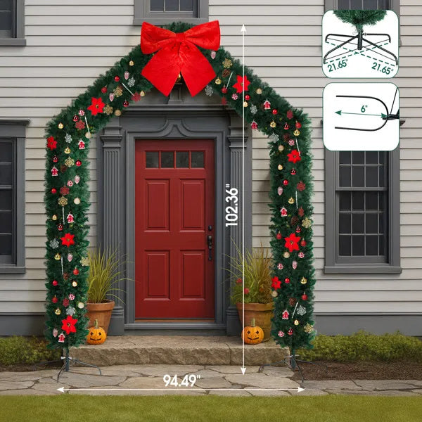 Christmas Artificial Tree Archway Decoration, Realistic PVC Holiday Tree Arch Frame For Outdoor Indoor Room Festival Party Wedding Garden, Roof Top